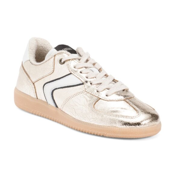 NEW FUN VERBENAS Made In Spain Metallic Leather Sneakers - Picture 1 of 3